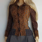 Vintage 1990s Sexy Earth Fairy Woodland Toned -  Hand Knitted Jacket with Leather Toggle Buttons