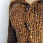 Vintage 1990s Sexy Earth Fairy Woodland Toned -  Hand Knitted Jacket with Leather Toggle Buttons