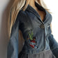 1990s Mudd Designer Deadstock - Insane Denim & Embroidery - Fitted Jacket - Metal Hardware - Original Tags still Attached
