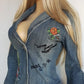 1990s Mudd Designer Deadstock - Insane Denim & Embroidery - Fitted Jacket - Metal Hardware - Original Tags still Attached