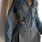 1990s Mudd Designer Deadstock - Insane Denim & Embroidery - Fitted Jacket - Metal Hardware - Original Tags still Attached