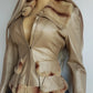 Vintage 2000s Metallic Champagne Leather & Fur Jacket - 100% genuine leather