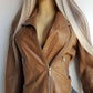 Authentic Armani Vintage 100% Genuine Leather Jacket - Made in Italy - Perfect light Camel brown - Antique Gold Hardware - Zip Closure