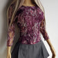 Vintage 1990s Whimsigoth Sheer Knit Top - Vibrant Grape - So Sexy - Curve Hugging Clingy Knit -