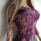 Vintage 1990s Whimsigoth Sheer Knit Top - Vibrant Grape - So Sexy - Curve Hugging Clingy Knit -