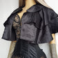 Vintage Dramatic Black Multi-Tiered Open Cape with Collar - Flouncy and Romantic - Light & Flowy