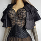 Vintage Dramatic Black Multi-Tiered Open Cape with Collar - Flouncy and Romantic - Light & Flowy