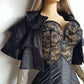 Vintage Dramatic Black Multi-Tiered Open Cape with Collar - Flouncy and Romantic - Light & Flowy