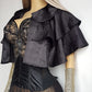 Vintage Dramatic Black Multi-Tiered Open Cape with Collar - Flouncy and Romantic - Light & Flowy