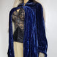 Genuine Rare 1920s Rich Velvet Cape in Blue - Drapes Beautifully - Button Kneck and Open Front - Perfect Romantic Whimsigoth Drama