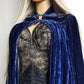 Genuine Rare 1920s Rich Velvet Cape in Blue - Drapes Beautifully - Button Kneck and Open Front - Perfect Romantic Whimsigoth Drama