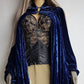 Genuine Rare 1920s Rich Velvet Cape in Blue - Drapes Beautifully - Button Kneck and Open Front - Perfect Romantic Whimsigoth Drama