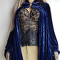 Genuine Rare 1920s Rich Velvet Cape in Blue - Drapes Beautifully - Button Kneck and Open Front - Perfect Romantic Whimsigoth Drama