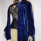 Genuine Rare 1920s Rich Velvet Cape in Blue - Drapes Beautifully - Button Kneck and Open Front - Perfect Romantic Whimsigoth Drama