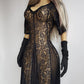 Gothic Romance Genuine 1990s Vintage Sheer Lace Dress with Flared Skirt - Wear Multiple Ways on top of Lingerie or a Slip