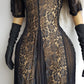 Gothic Romance Genuine 1990s Vintage Sheer Lace Dress with Flared Skirt - Wear Multiple Ways on top of Lingerie or a Slip