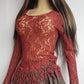 1990s Whimsigoth Mystic Rose Floral Full Lace Top - Ornate Rose Hemline - Very 90s Dreamgirl