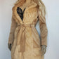 Dreamy 90s Authentic Vintage Fur Coat in 100% Cotton - Chic Camel - Tie Waist - Metal Hook Closure down the front - Wear open or closed