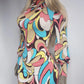 90s Pucci Style Absolutely Wild Mini Dress - Incredible Poolside & Summer Party Piece - Can be worn as a top -Sexy Tie Kneck & Backless - Keyhole cut out on chest - Super short mini dress or Long Top - Stretch Body Hugging High Quality Fabric