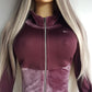 2000s Authentic Nike Velour Sexy Pilates Princess Vintage Hooded Purple Cropped Zip Jacket with Embroidery & Rhinestones