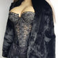 Genuine Vintage Rich Inky Black 1950s Vintage Fur Coat - Beautiful Tailoring on Shoulders and Sleeves - Super Soft Rabbit