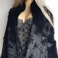 Genuine Vintage Rich Inky Black 1950s Vintage Fur Coat - Beautiful Tailoring on Shoulders and Sleeves - Super Soft Rabbit