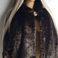 Vintage Leopard Cape with Collar - Iconic Sparkly Buttons- Vegan Fur - Satin Leopard Print Lining