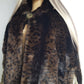 Vintage Leopard Cape with Collar - Iconic Sparkly Buttons- Vegan Fur - Satin Leopard Print Lining