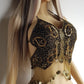 Absolute Knockout Vintage Fully Beaded Butterfly Top - Beaded Tassels with Coins - String Ties