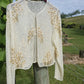 Vintage Ethereal 100% Silk - Bridal Quality Cream & Gold Flowers - Handmade Fully Beaded Jacket