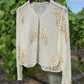 Vintage Ethereal 100% Silk - Bridal Quality Cream & Gold Flowers - Handmade Fully Beaded Jacket