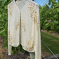 Vintage Ethereal 100% Silk - Bridal Quality Cream & Gold Flowers - Handmade Fully Beaded Jacket