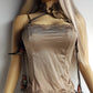 Vintage Lace Lingerie Top - Hand Dyed in Soft Brown - Perfect Bohemian Layering Piece - Thin strips