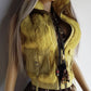 1990s Italian Vintage Light Chartreuse Fur & Suede Vest - fully lined - metal zip - suede feature pockets with tassel buckles