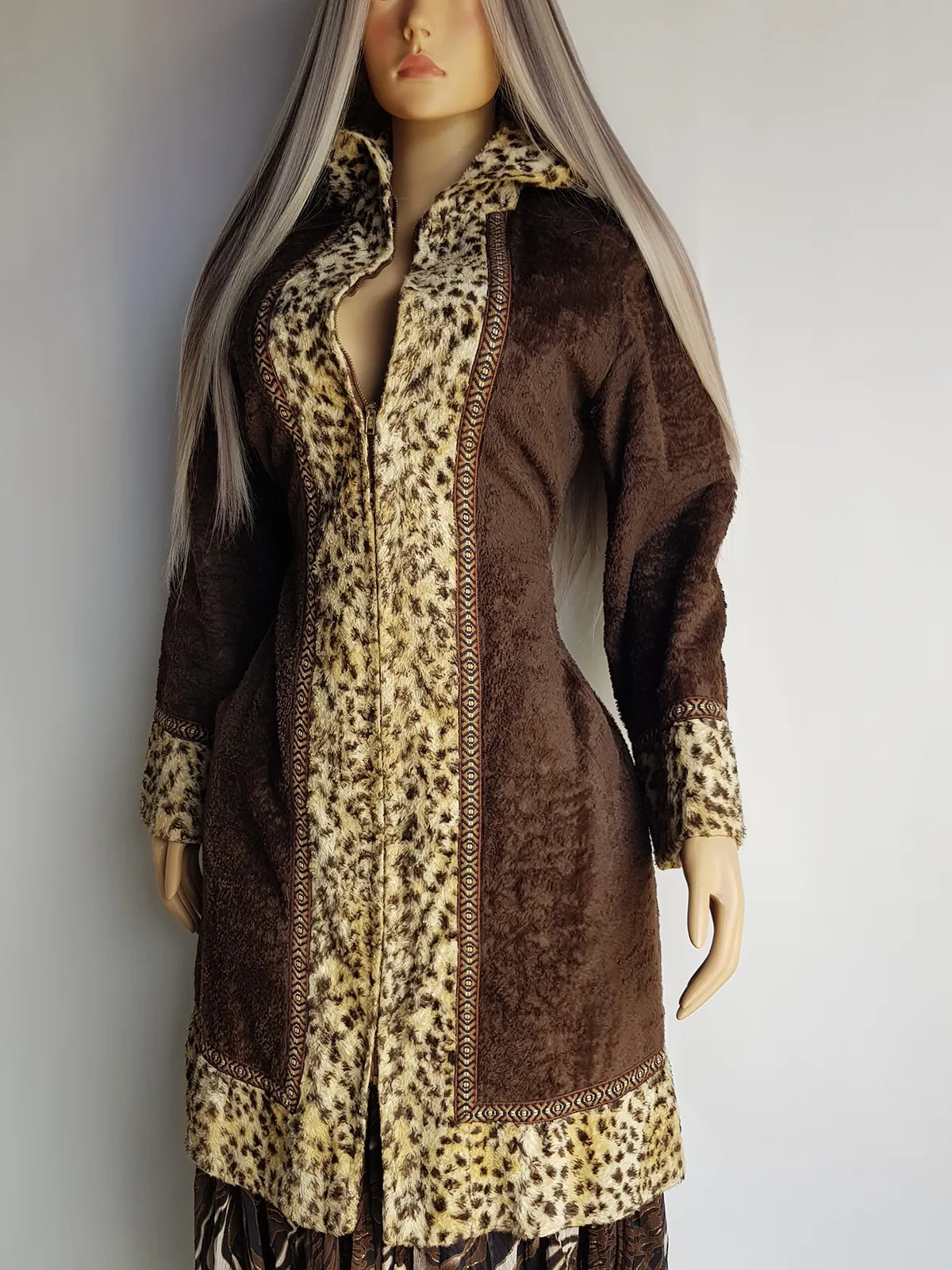 1960s Vintage Rare & Wild Leopard Rockstar Hooded Coat - Authentic Penny Lane Vibes - Vegan