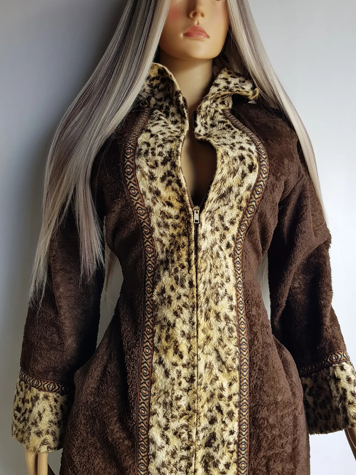 1960s Vintage Rare & Wild Leopard Rockstar Hooded Coat - Authentic Penny Lane Vibes - Vegan