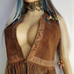 1970s Rich Tobacco Brown Soft Suede & Genuine Snakeskin Tassel Vest - Iconic Snakeskin Feature Borders