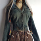 Vintage 100% Genuine Suede Motorcycle Tassel Jacket - Muted Green - Metal Hardware