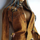 Vintage 100% Genuine Rough Raw Suede Leather Motorcycle Jacket - Rich Caramel  - Metal Hardware