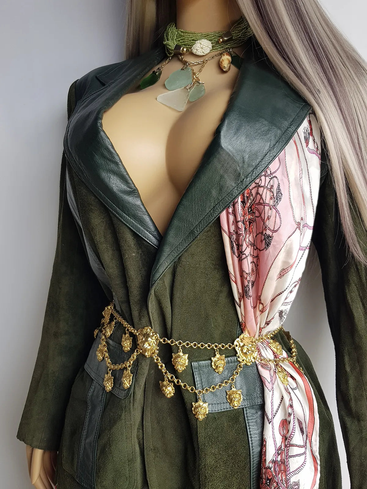 Vintage 100% Pure Silk Scarf - Equestrian Print - Rolled Edges - Spectacular and Buttery Soft