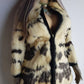 1960s Italian Vintage Rabbit Coat - Suede Features- Super Plush & Soft - Caramel Cream & Dusky Grey Colours