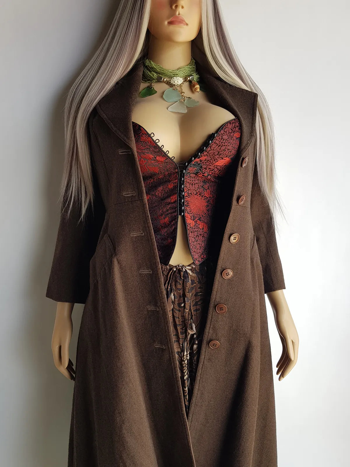 1970s Immaculate Tailoring Wool Coat - Absolute Perfection - Very Vivienne Westwood Style- Rich Brown Tone - Stiff Collar & Beautifully Cut Pockets