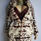 1940s Vintage Italian Rabbit Coat - Super Soft - Cream & Chocolate Brown