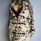 1940s Vintage Italian Rabbit Coat - Super Soft - Cream & Chocolate Brown