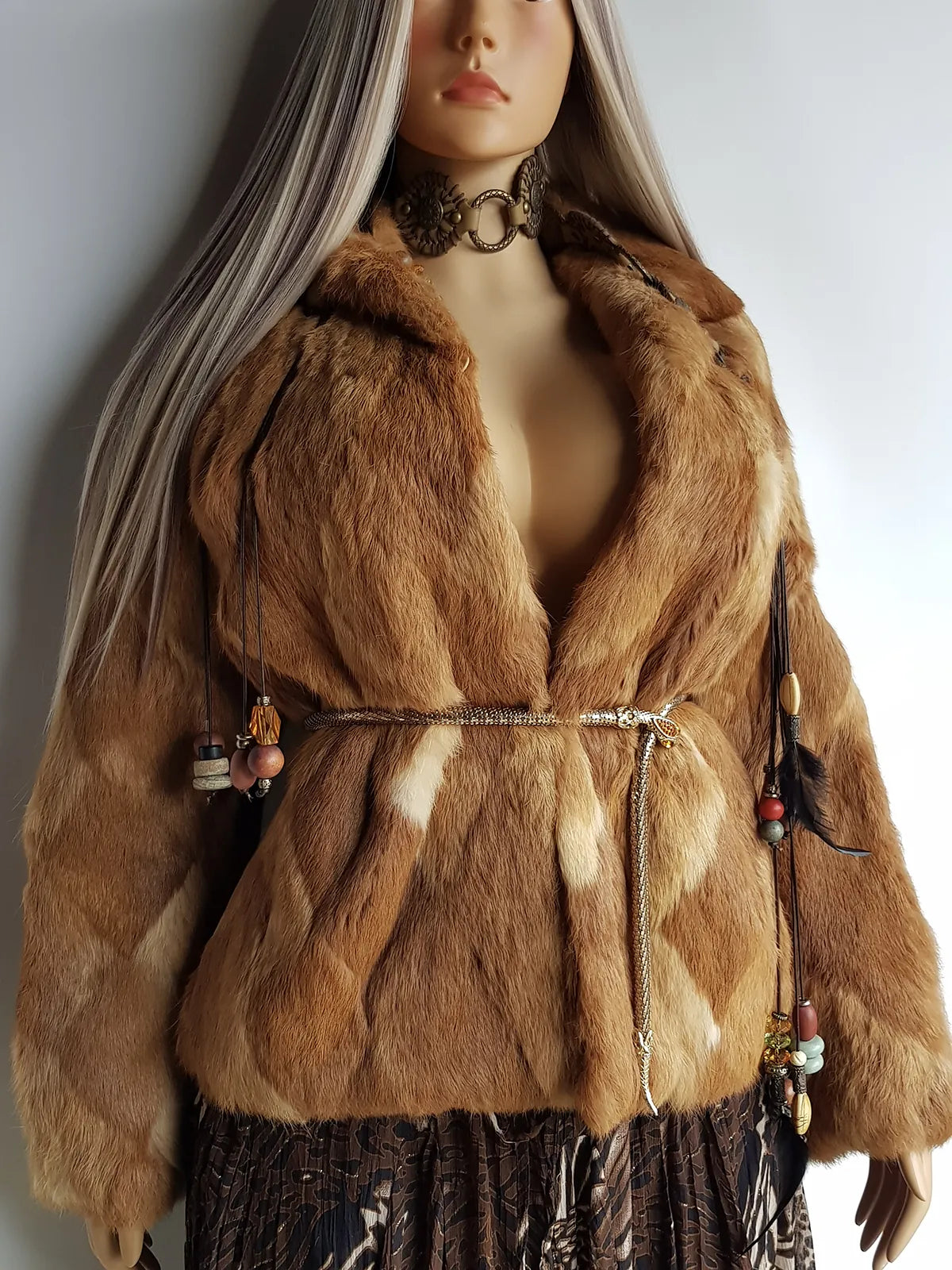 1960s Vintage Caramel Rabbit Fur Coat - Diamond Pattern - Rich Golden Caramel - Absolutely Gorgeous - Soft & Dreamy - Hip Length