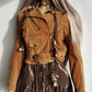 Vintage Perfect Motorcycle Tassel Jacket - Rich Tan 100% Genuine Suede - Metal Hardware - Fully Lined Jacket