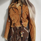 Vintage Perfect Motorcycle Tassel Jacket - Rich Tan 100% Genuine Suede - Metal Hardware - Fully Lined Jacket