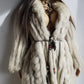 Vintage Saga Ice Blue / Grey Fox Fur Coat - Soft & Dreamy - Full Length