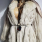 Vintage Saga Ice Blue / Grey Fox Fur Coat - Soft & Dreamy - Full Length