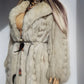 Vintage Saga Ice Blue / Grey Fox Fur Coat - Soft & Dreamy - Full Length